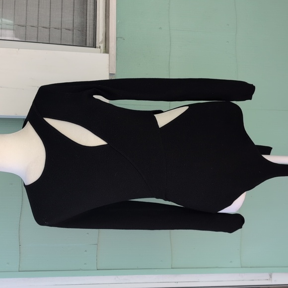 Astr The Label Black Ribbed Bodysuit With Cutouts Size Medium - Picture 6 of 11